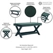 Manhattan Comfort Abigail Double Ottoman Bench with Solid Wood Frame in Green