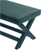 Manhattan Comfort Abigail Double Ottoman Bench with Solid Wood Frame in Green