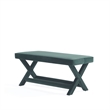 Manhattan Comfort Abigail Double Ottoman Bench with Solid Wood Frame in Green