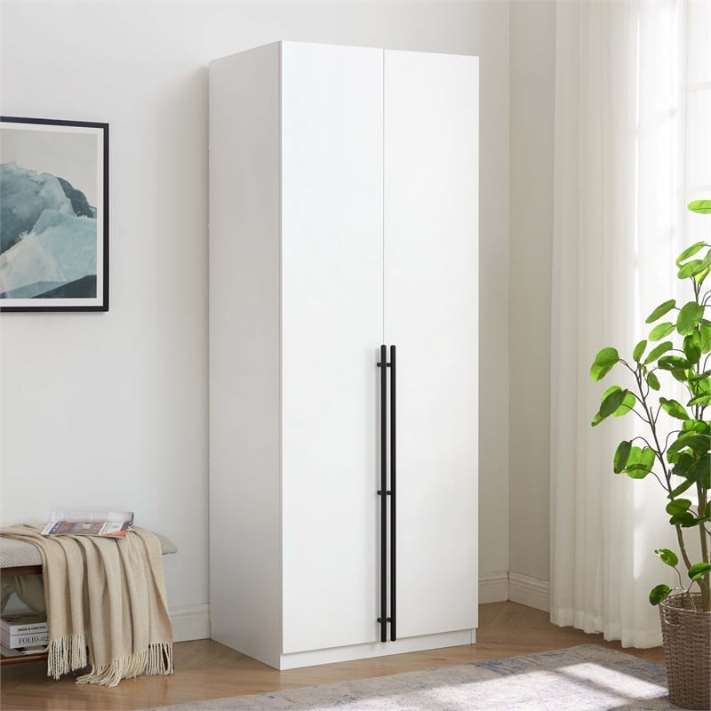 Manhattan Comfort Lee Wardrobe Closet 3.0 from Engineered Wood in White