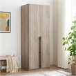 Manhattan Comfort Lee Wardrobe Closet 3.0 from Engineered Wood in Rustic Gray