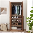 Manhattan Comfort Lee Wardrobe Closet 3.0 from Engineered Wood in Golden Brown