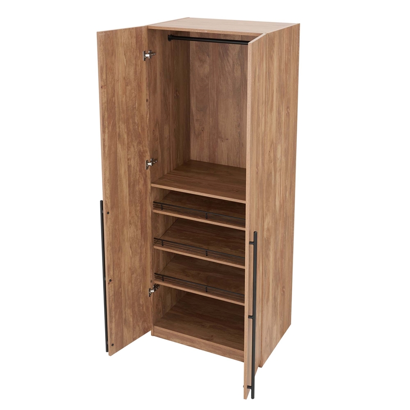 Manhattan Comfort Lee Wardrobe Closet 3.0 from Engineered Wood in Golden Brown