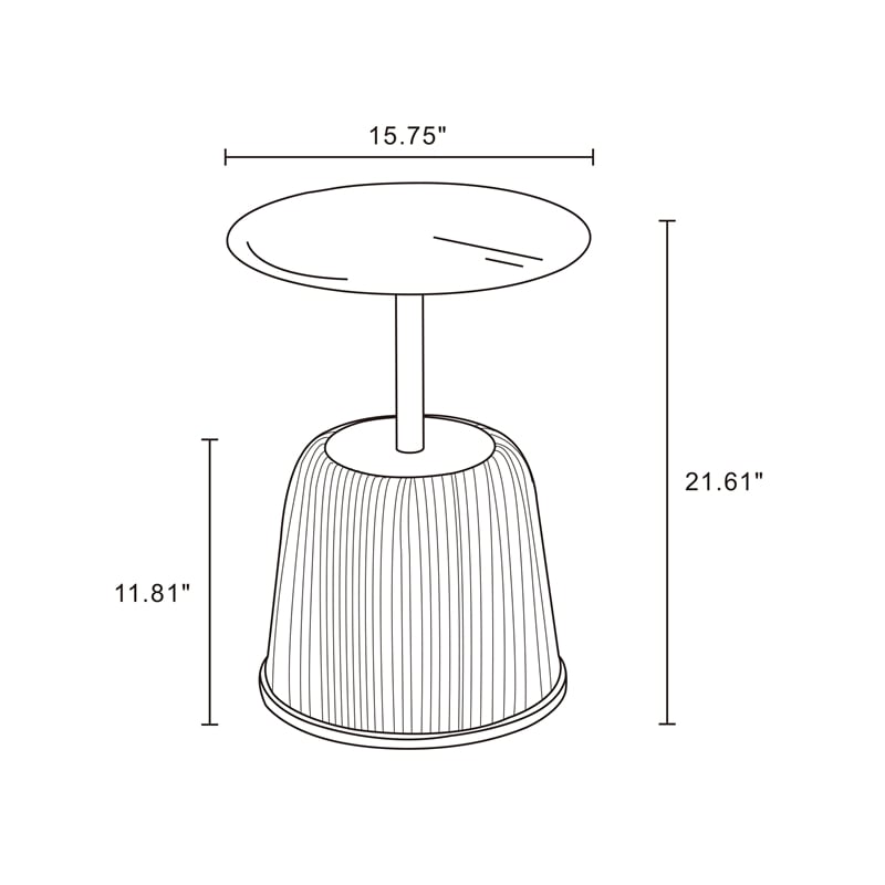 Manhattan Comfort Anderson End Table 1.0 with Steel Frame in Cream - Set of 2