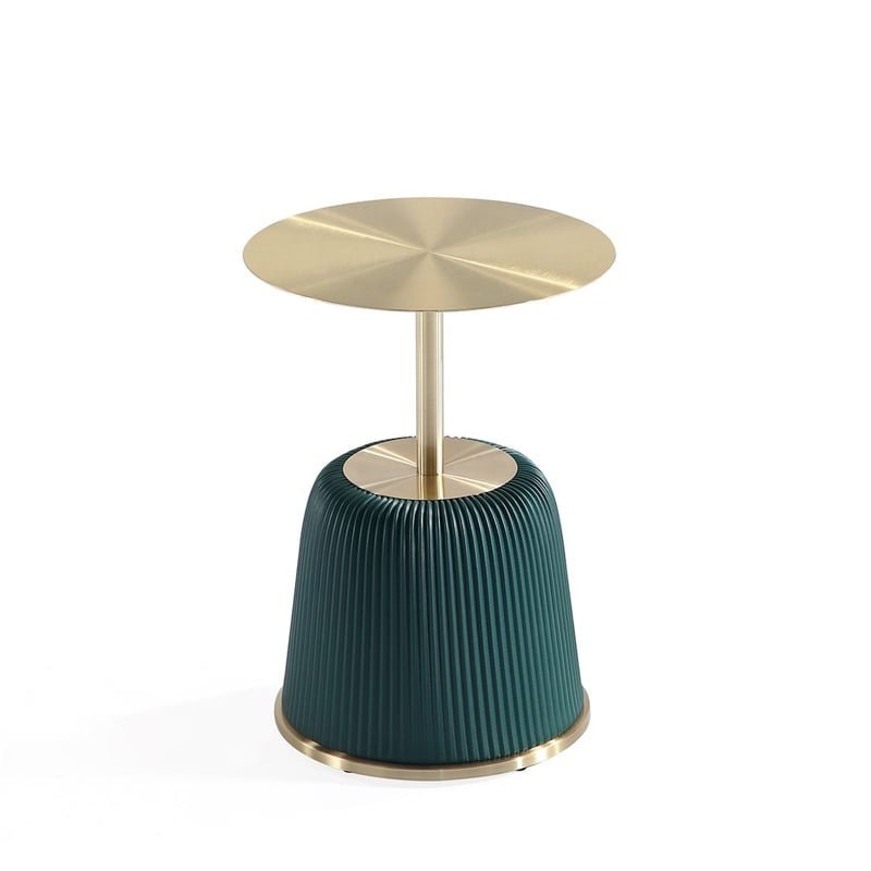 Manhattan Comfort Anderson End Table 1.0 with Steel Frame in Green - Set of 2
