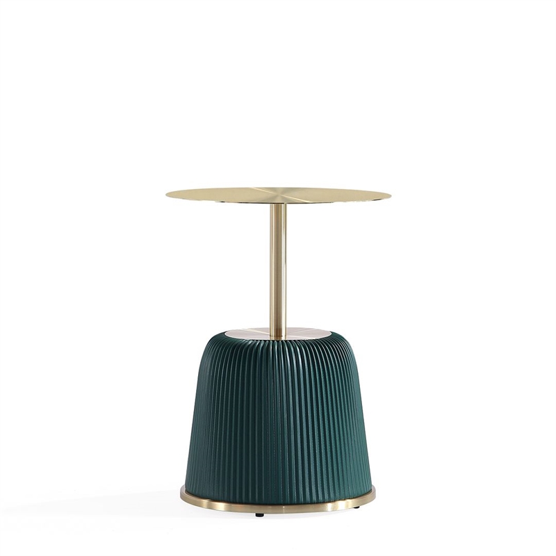 Manhattan Comfort Anderson End Table 1.0 with Steel Frame in Green - Set of 2