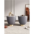 Manhattan Comfort Anderson End Table 2.0 with Steel Frame in Gray - Set of 2