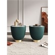 Manhattan Comfort Anderson End Table 2.0 with Steel Frame in Green - Set of 2