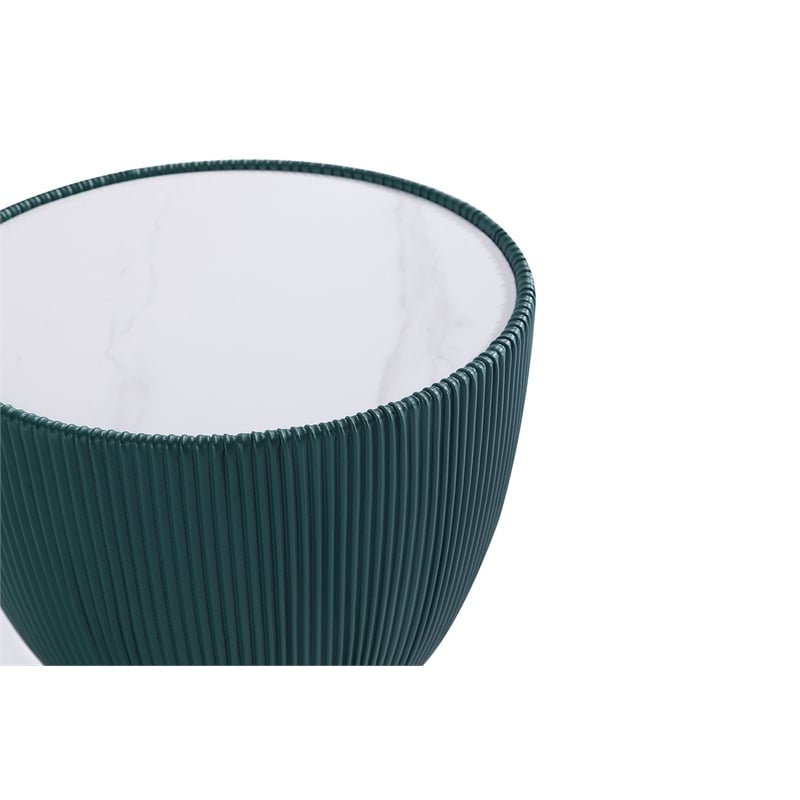 Manhattan Comfort Anderson End Table 2.0 with Steel Frame in Green - Set of 2