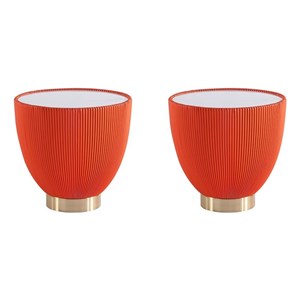 Manhattan Comfort Anderson End Table 2.0 with Steel Frame in Orange - Set of 2