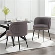 Manhattan Comfort Kaya Solid Wood Base Dining Chair in Gray - Set of 2