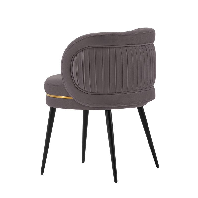Manhattan Comfort Kaya Solid Wood Base Dining Chair in Gray - Set of 2