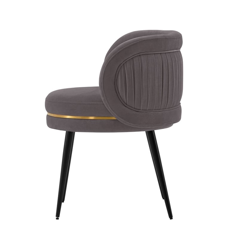 Manhattan Comfort Kaya Solid Wood Base Dining Chair in Gray - Set of 2