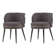 Manhattan Comfort Kaya Solid Wood Base Dining Chair in Gray - Set of 2