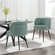 Manhattan Comfort Kaya Solid Wood Base Dining Chair in Mint Green - Set of 2