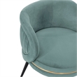Manhattan Comfort Kaya Solid Wood Base Dining Chair in Mint Green - Set of 2