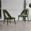Manhattan Comfort Neda Solid Wood Base Dining Chair in Olive Green - Set of 2