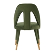 Manhattan Comfort Neda Solid Wood Base Dining Chair in Olive Green - Set of 2