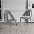 Manhattan Comfort Neda Solid Wood Base Dining Chair in Gray - Set of 2