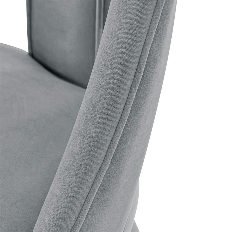 Manhattan Comfort Neda Solid Wood Base Dining Chair in Gray - Set of 2
