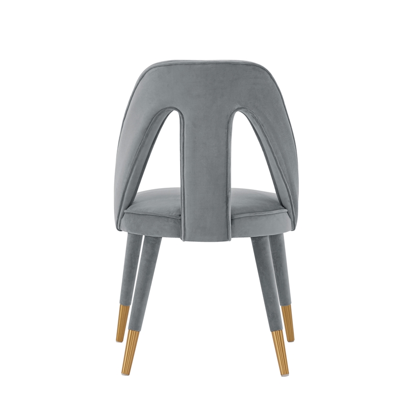Manhattan Comfort Neda Solid Wood Base Dining Chair in Gray - Set of 2