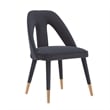 Manhattan Comfort Neda Solid Wood Base Dining Chair in Midnight Blue - Set of 2