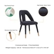 Manhattan Comfort Neda Solid Wood Base Dining Chair in Midnight Blue - Set of 2