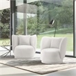 Manhattan Comfort Siri Accent Chair with Solid Wood Frame in Cream - Set of 2