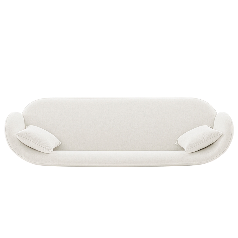 Manhattan Comfort Siri Sofa with Solid Wood Frame in Cream