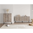 2-Piece DUMBO 5-Drawer Tall Dresser & 6-Drawer Double Low Dresser in Gray