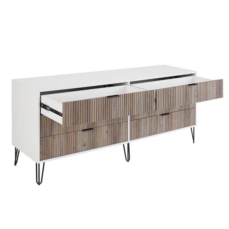 2-Piece DUMBO 5-Drawer Tall Dresser & 6-Drawer Double Low Dresser in Gray