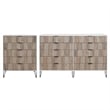 2-Piece DUMBO 5-Drawer Tall Dresser & 10-Drawer Double Tall Dresser - Light Gray