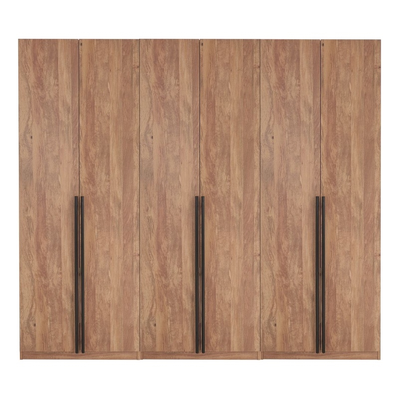 Lee 3-Piece Module Wardrobe Closet from Engineered Wood in Golden Brown
