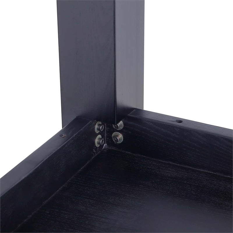 Manhattan Comfort Rockaway 70.86 Solid Wood Dining Table in Black