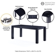 Manhattan Comfort Rockaway 70.86 Solid Wood Dining Table in Black