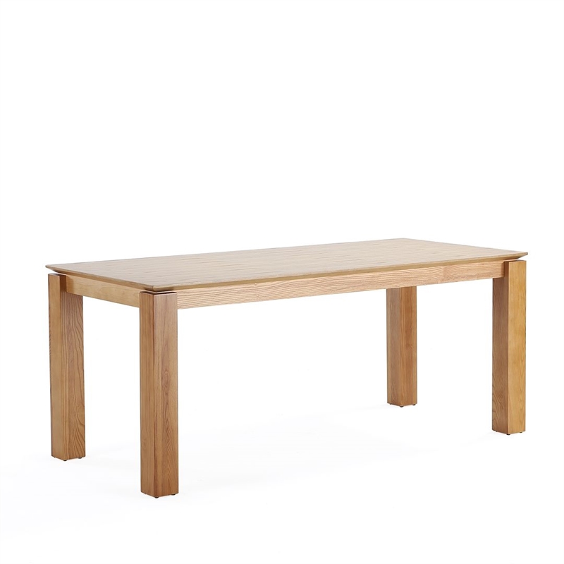 Manhattan Comfort Rockaway 70.86 Solid Wood Dining Table in Natural