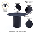 Manhattan Comfort Hathaway 47.24 Solid Wood Round Dining Table in Black
