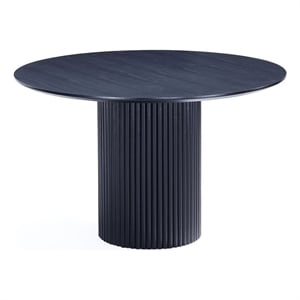 Manhattan Comfort Hathaway 47.24 Solid Wood Round Dining Table in Black