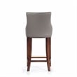 Manhattan Comfort Shubert Barstool with Solid Wood Frame in Dark Taupe- Set of 2