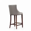 Manhattan Comfort Shubert Barstool with Solid Wood Frame in Dark Taupe- Set of 2