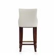 Manhattan Comfort Shubert Barstool with Solid Wood Frame in Ivory- Set of 2