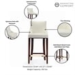 Manhattan Comfort Shubert Barstool with Solid Wood Frame in Ivory- Set of 2