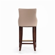 Manhattan Comfort Shubert Barstool with Solid Wood Frame in Tan- Set of 3