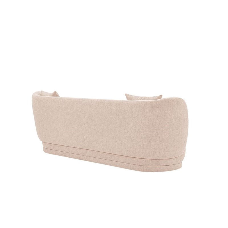 Manhattan Comfort Siri Sofa with Solid Wood Frame and Pillows in Wheat