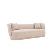Manhattan Comfort Siri Sofa with Solid Wood Frame and Pillows in Wheat