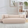 Manhattan Comfort Siri Sofa with Solid Wood Frame and Pillows in Wheat