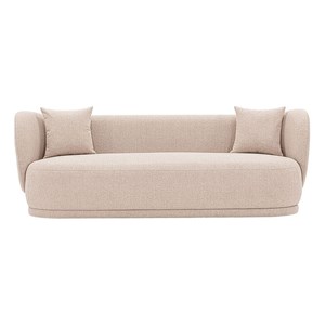 Manhattan Comfort Siri Sofa with Solid Wood Frame and Pillows in Wheat