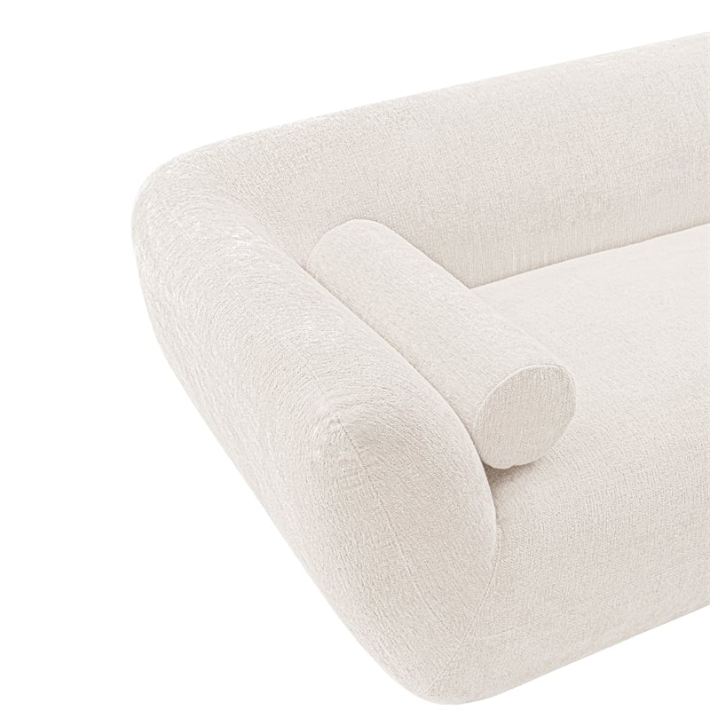 Manhattan Comfort Siri Sofa with Solid Wood Frame and Pillows in Cream