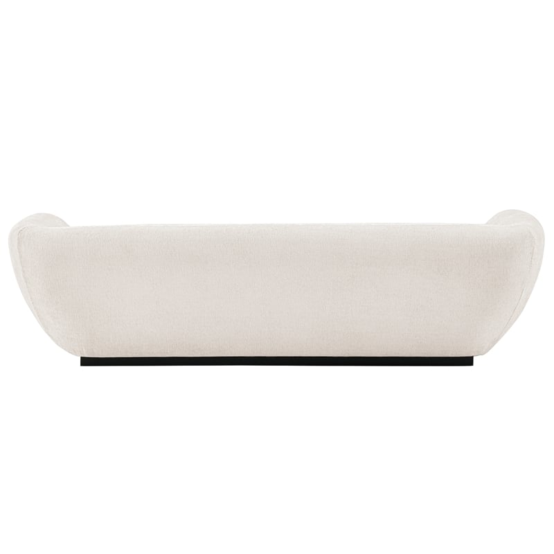 Manhattan Comfort Siri Sofa with Solid Wood Frame and Pillows in Cream