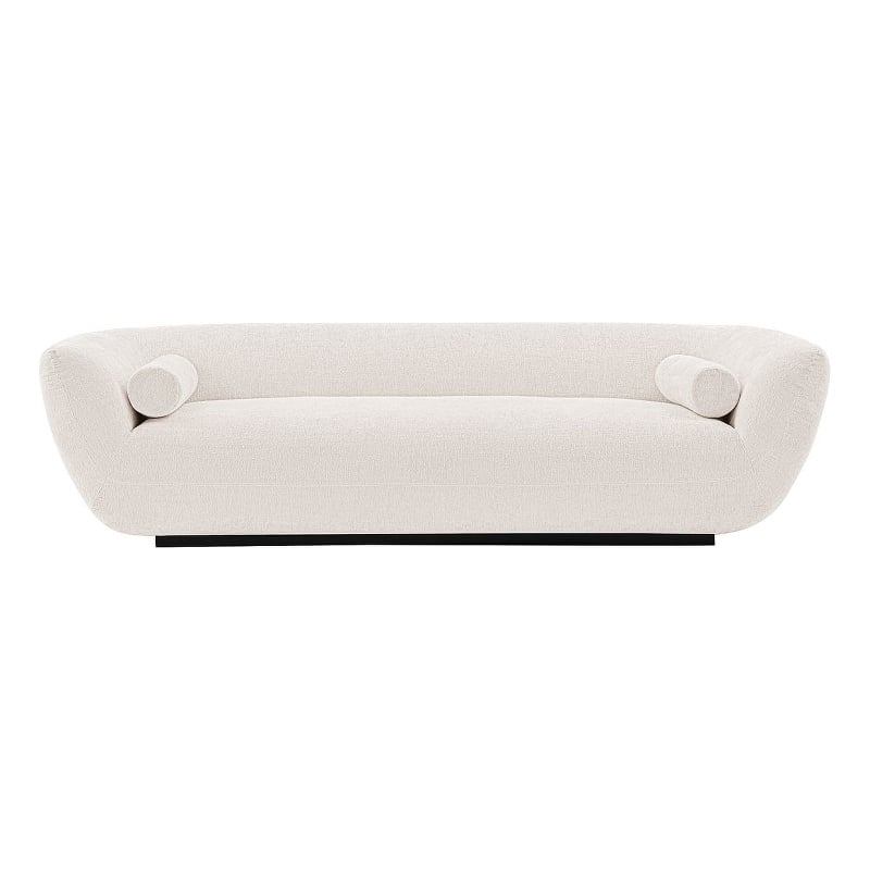 Manhattan Comfort Siri Sofa with Solid Wood Frame and Pillows in Cream